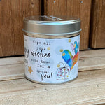 Tin happy birthday candle with added sparkles