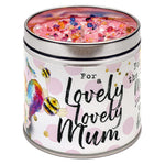 Tin mum sentimental candle with added sparkles