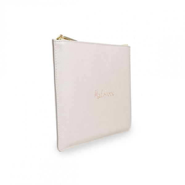 This eye catching Perfect Pouch from much loved brand Katie Loxton comes in a stunning pearlescent colour with the added sentiment in gold, handwritten style 'Maid of honour'.