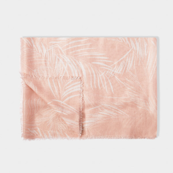 Katie Loxton Printed Scarf - Feather - Dusty Pink