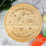 Personalised Wooden Christmas Eve Treat Board - Round