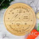 Personalised Wooden Christmas Eve Treat Board - Round
